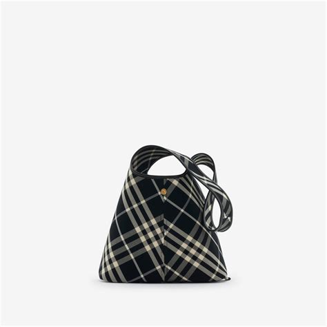 borsa burberry sacca|Small Check Shoulder Bag in Black/calico .